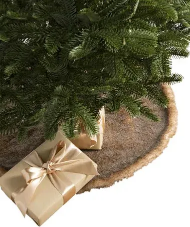 Balsam Hill 18" Brown Lodge Faux Fur Tree Skirt