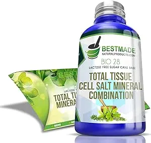 Total Tissue Cell Salt Mineral Combination, Helps Body Absorb Nutrients, Increase Energy Levels, Improves Sleep Patterns, and Restores Vitality, Lactose Free, Sugar Cane Base, Vegan, Bio 28