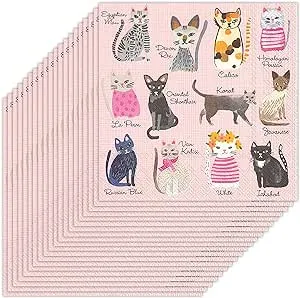 Boston International IHR Cocktail Beverage Paper Napkins 5 x 5 Cool Cats