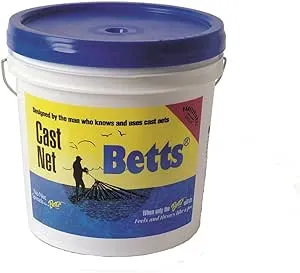 Betts 10PM Old Salt Mono Cast Net, 10', 3/8" Mesh, 1 lb Per Foot Yellow