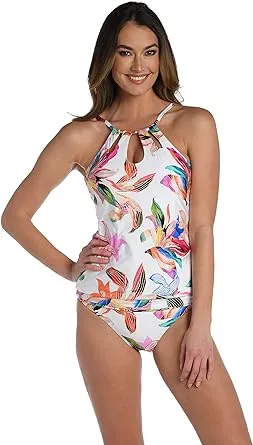 La Blanca Women’s High Neck Keyhole Tankini Swimsuit Top