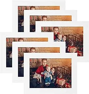 Set of 6 5x7 Picture Frame White Gallery Wall Photo Frame with Real Glass