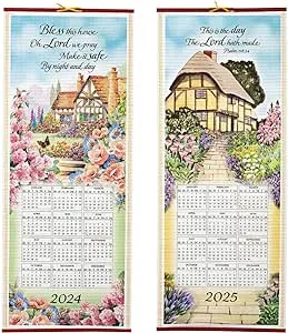 Dual-Sided 2 Year Scroll Calendar, Bless This House Design – Ideal for Small ...