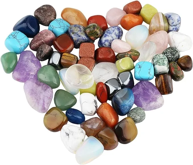 Rockcloud 1 lb Tumbled Polished Stones Gemstone Supplies for Wicca,Reiki,Healing Crystal,Assorted Stones