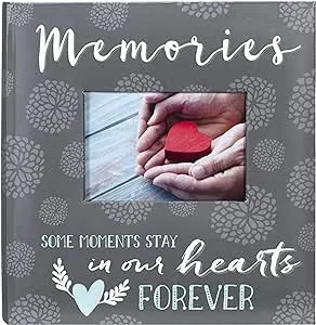 Malden International Designs 2 Up 4x6 Memories Sentiment Book Bound Gray Printed Paper Photo Album With Memo Writing Space