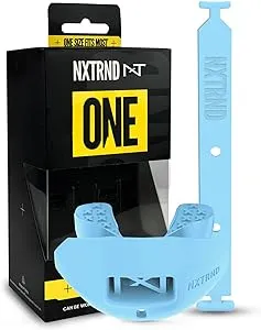 Nxtrnd One Football Mouth Guard, Strap Included, Fits Adult & Youth (Light Blue)