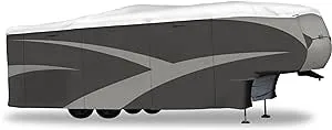 ADCO 36842 Designer Series Olefin HD Travel Trailer Cover 22' 1" - 24', Gray/White