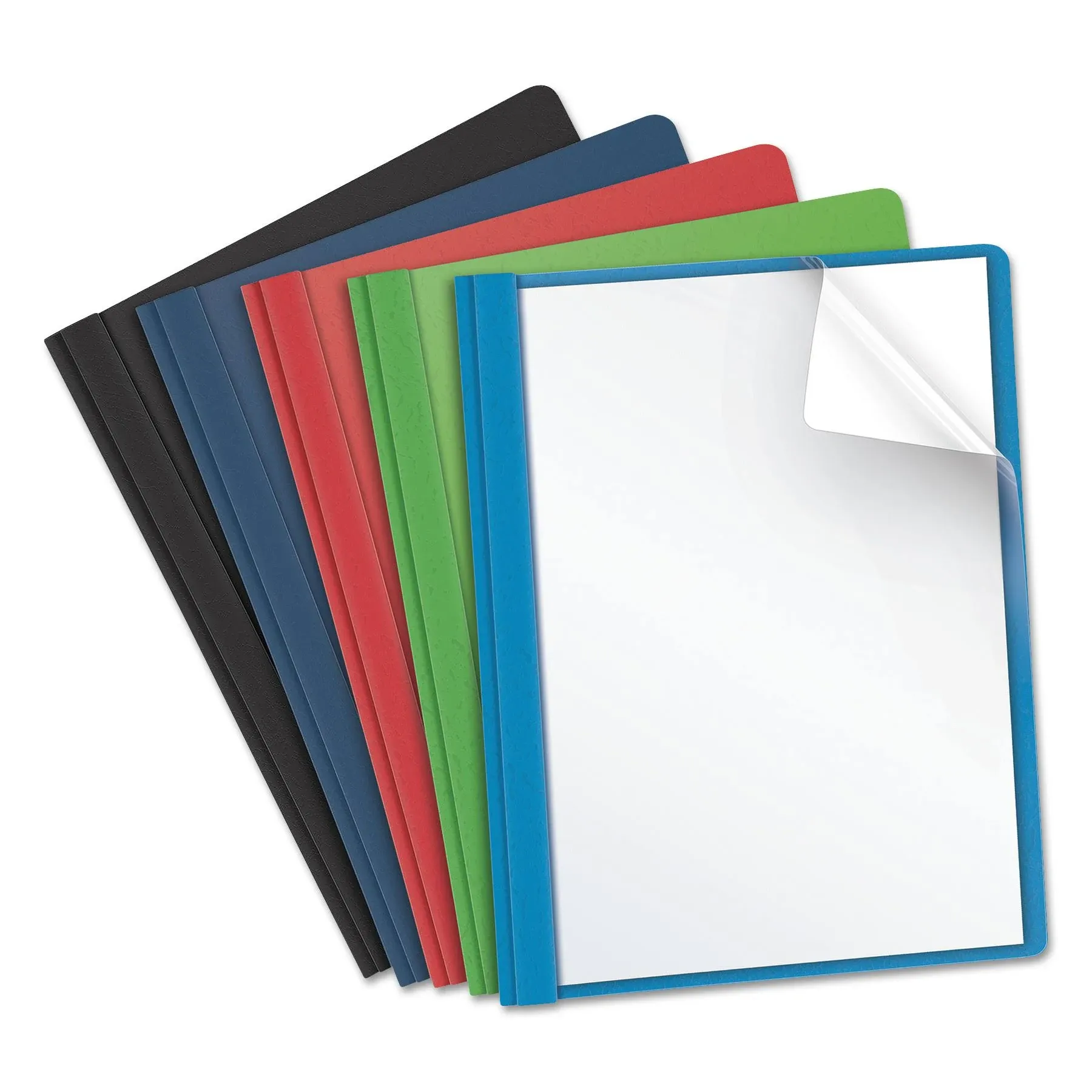 Oxford Clear Front Report Cover 3 Fasteners Letter Assorted Colors 25/Box