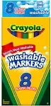 Crayola Ultra-Clean Washable Marker Set - Classic Colors, Thin Line, Set of 8