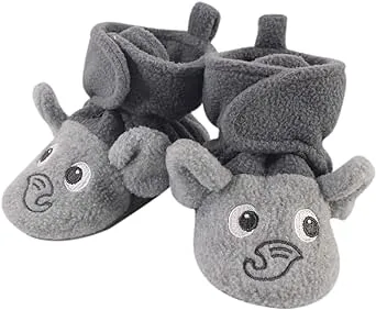 Hudson Baby Toddler Unisex Cozy Fleece Booties, Size: 2T, Brown