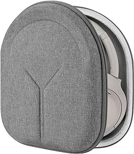 Geekria Shield Headphones Case Compatible with Sony WH-CH720N, WH-1000XM4, WH-1000XM5, Sony WH-XB910N Case, Replacement Hard Shell Travel Carrying Bag with Cable Storage (Grey)