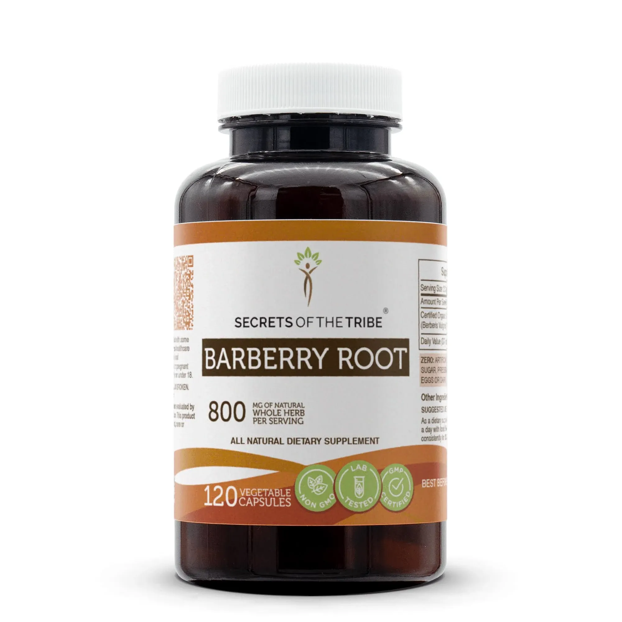 Secrets of the Tribe Barberry Root 2x120 Capsules, Made with Vegetable Capsules and Barberry (Berberis Vulgaris) Dried Root Bark (2x120 Capsules)