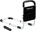 KingPavonini Bed Side Assist Handle Bar Safety Rail for Elderly Adults - Medical Bed Mobility Assistant Bar with Free Storage Bag and Fixing Strap, Support Up to 400lbs