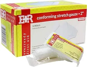 Ever Ready First Aid Sterile Conforming Gauze Roll Bandage - Box of 12-2 inch