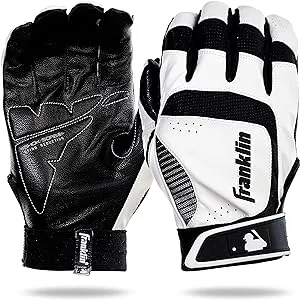 Franklin Sports MLB Baseball Batting Gloves - Shok-Sorb X Batting Gloves for Baseball + Softball - Adult + Youth Padded Non-Sting Batting Glove Pairs - Multiple Colors + Sizes