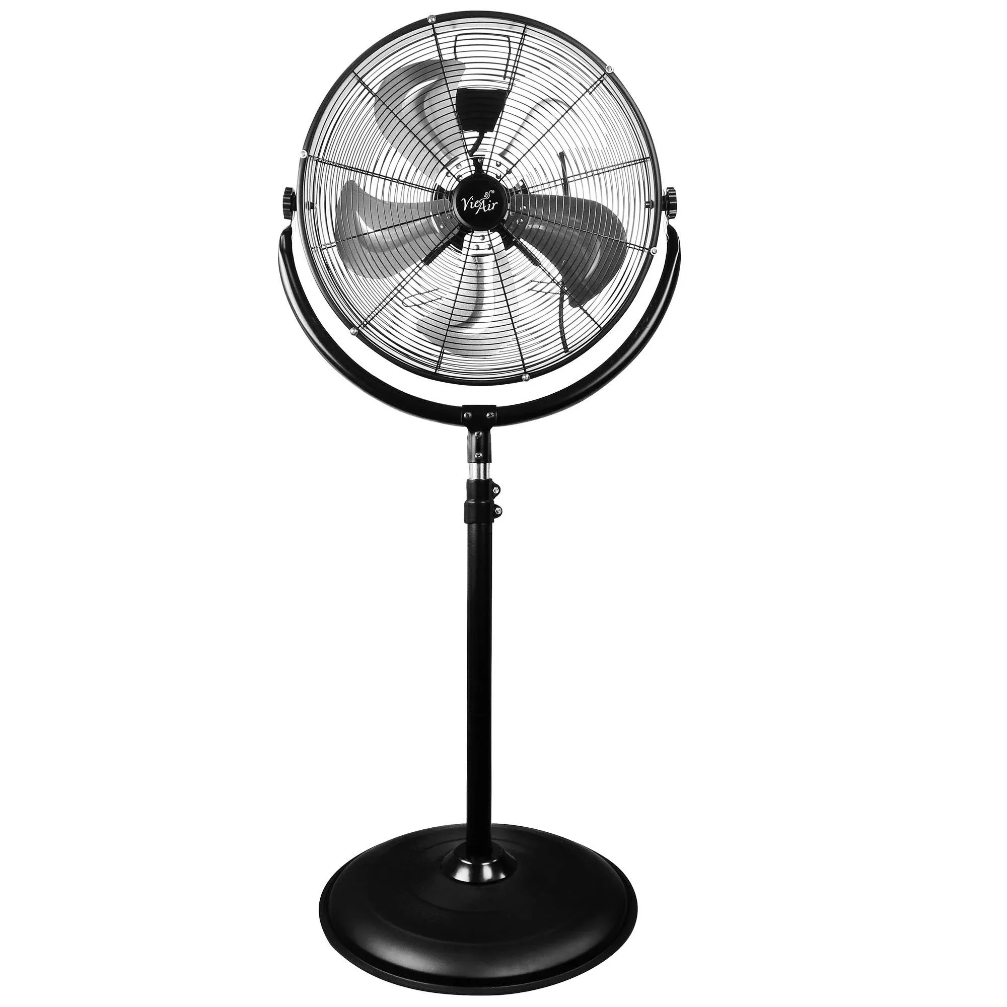 Vie Air 97096360M 20 Industrial 3-Speed High Velocity Pedestal Drum Fan - Black