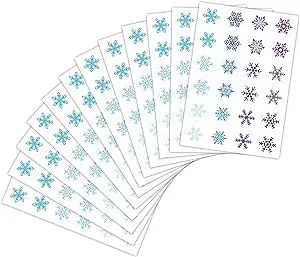 Lesnala 1392PCS Snowflake Stickers Cards Envelope Seals Decals Round Circle L...