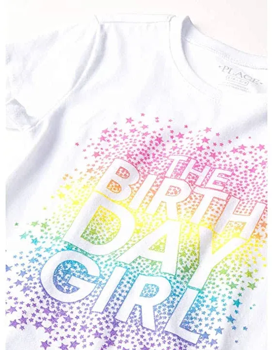 Girls Birthday Graphic Tee - White