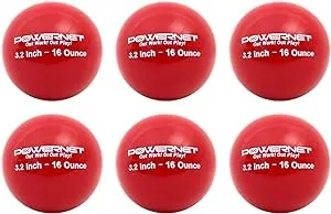 PowerNet 3.2" 6 Pack Weighted Training Balls for Hitting Batting, Build Strength & Muscle, Improve Technique, Training Equipment for Throwing, 12 to 20 oz Softball Size Weighted Balls