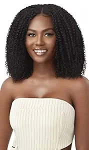 Outre Big Beautiful Human Hair Blend U Part Cap Leave Out Wig - COILY FRO 14 (NBRN)