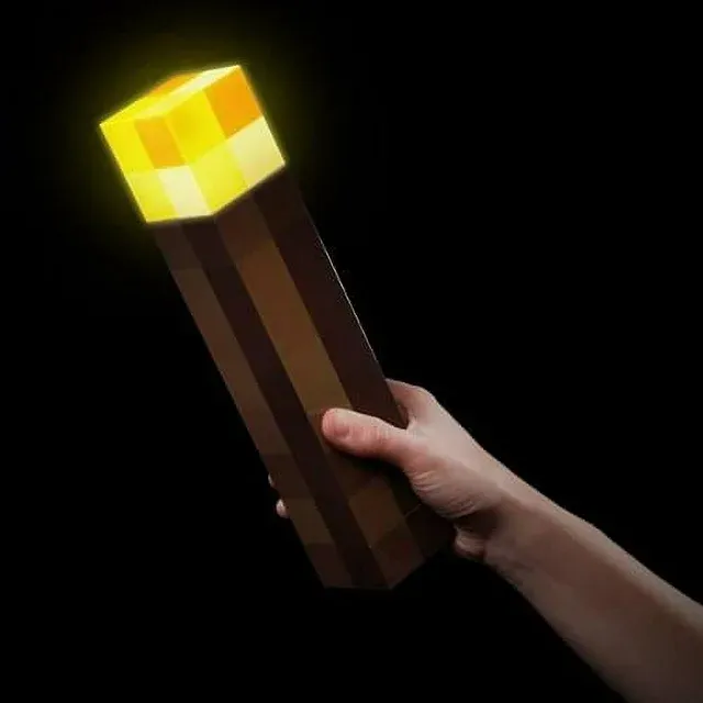 Minecraft Light Up Torch Mojang Think Geek Carry /Wall Mount Kids Video Game Toy