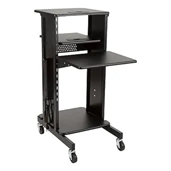 Norwood Commercial Furniture NOR-TY1000BK-SO Laptop Caddy Cart Presentation Station, black