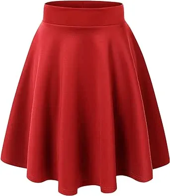 Made By Johnny Women's Basic Versatile Stretchy Flared Casual Mini Skater Skirt XS-3XL Plus Size