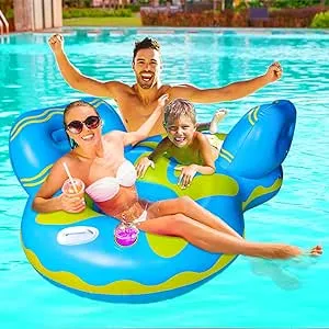 Pool Lounger Float For Adult Float Hammock Mesh Bottom Pool Float With Two 