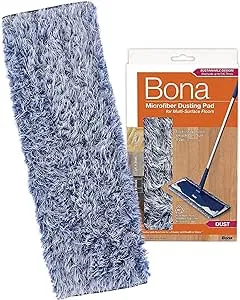 Bona Microfiber Dusting Pad for Multi-Surface Floors - Fits all Bona Mops - Attracts and Picks Up Dust, Pet Hair, and Dirt on Wood, Stone, Tile, Laminate, and Vinyl Floors