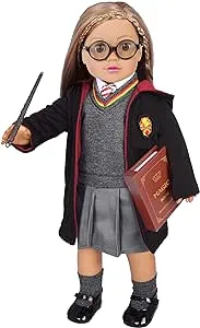 Ebuddy Magic School Uniform Inspired Costume Doll Clothes Clothing Outfits Accessories Set 10 Pcs for 18 inch Girl Dolls