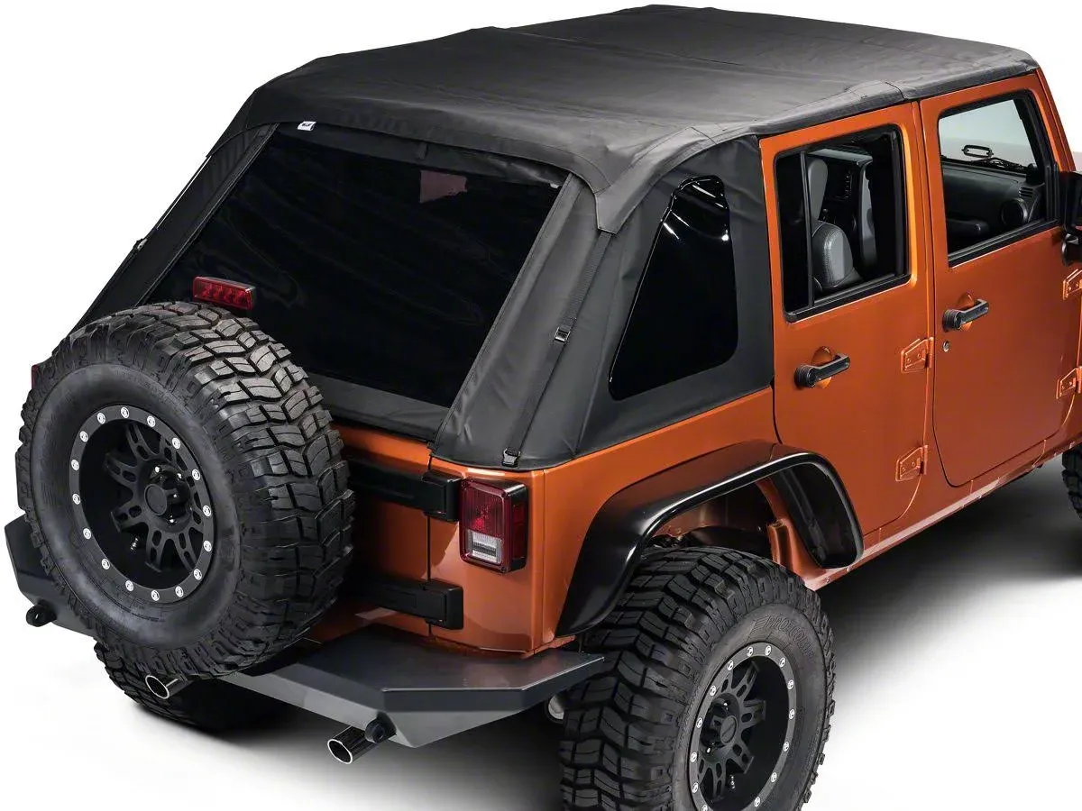 Rampage Products 109835 Frameless Soft Top Kit Sailcloth; Black Diamond; w/Tinted Windows