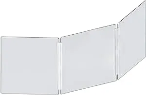 Medium Tri Fold Clear Acrylic Plexiglass Shield PPE 53.5”x23.5”