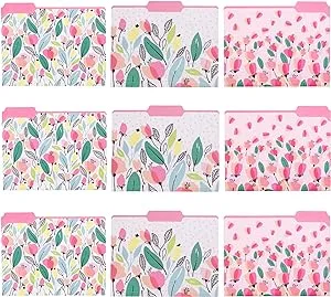 File Folder Set of 9, Pink Poppy