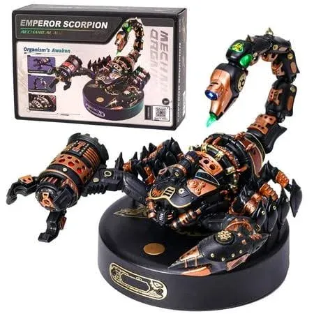 Gift for Men/Teens/Engineer/Hobbyist - ROBOTIME MI04 Mechanical Plastic Model to Build - Emperor Scorpion Model Kit - 123 Pieces 3D Puzzle