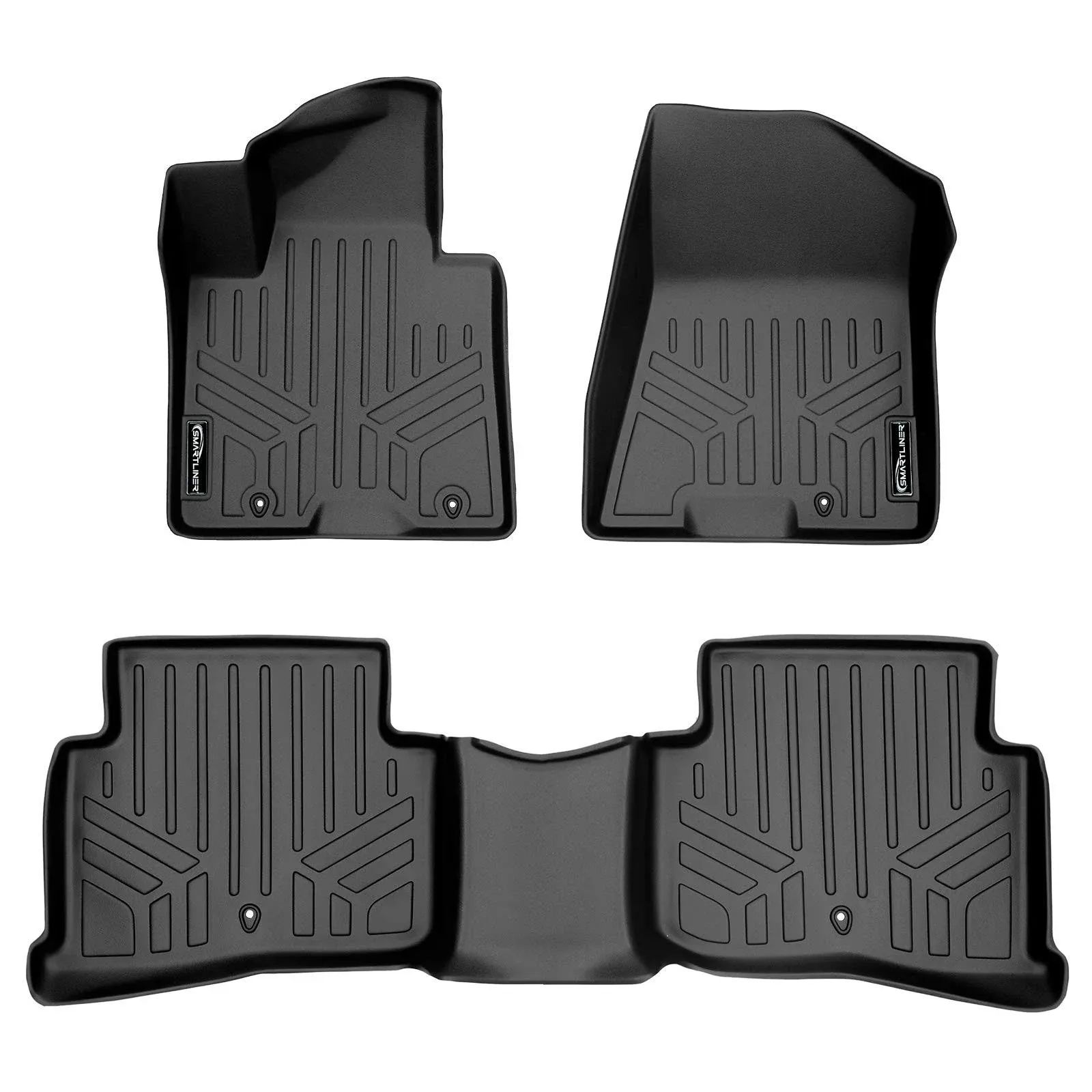 Smartliner Custom Fit Floor Mats 2 Row Liner Set Black Compatible with 2017-2022 Kia Sportage / 2019-2021 Hyundai Tucson