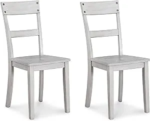 Signature Design by Ashley Loratti Modern Farmhouse 18" Weathered Wood Dining Chair, 2 Count, Gray