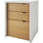 Nexera 211239 Chrono Filing Cabinet 3-Drawer White and Natural Maple