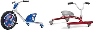 Razor RipRider 360 Caster Trike for Kids Ages 5+ and Radio Flyer Ziggle, Red Kids Wiggle Car, Ride On Toy for Ages 3-8