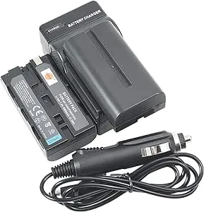 DSTE Replacement for 2X NP-F550 Battery + DC01 Travel Charger Kit Compatible