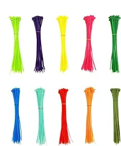 Summer-Home 500Pcs 8&#034; Multicolor Self-Locking Nylon Cable Wire Zip 