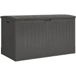 Suncast Decorative Lockable 200 Gallon Plastic Deck Storage Box, Gray