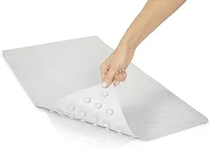 Vive Non-Slip Bath Mat with Suction Cups - 28" x 16" Extra Large Rubber Mat for Safety & Comfort - Patented Grip Prevents Slips and Falls for Kids, Elderly, Men, Women - XL Non Skid Shower & Tub Cover