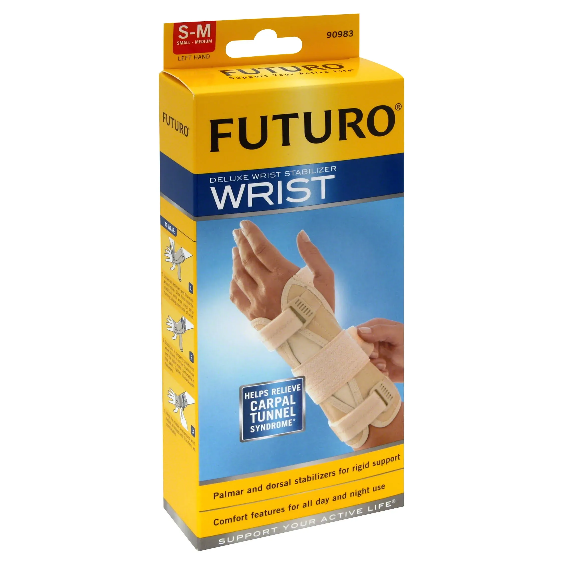 Futuro Deluxe Wrist Stabilizer, Left Hand, S/M