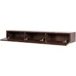 Mantels Direct Houston Floating Wood Mantel Shelf Beautiful Wooden Rustic Shelf with Hidden Storage Compartment