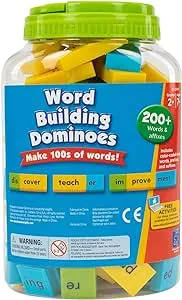 Educational Insights Word Building Dominoes - Word Building Game & Manipulative for Classroom & Home, Set of 108 double-sided, Color-Coded dominoes , Ages 6+