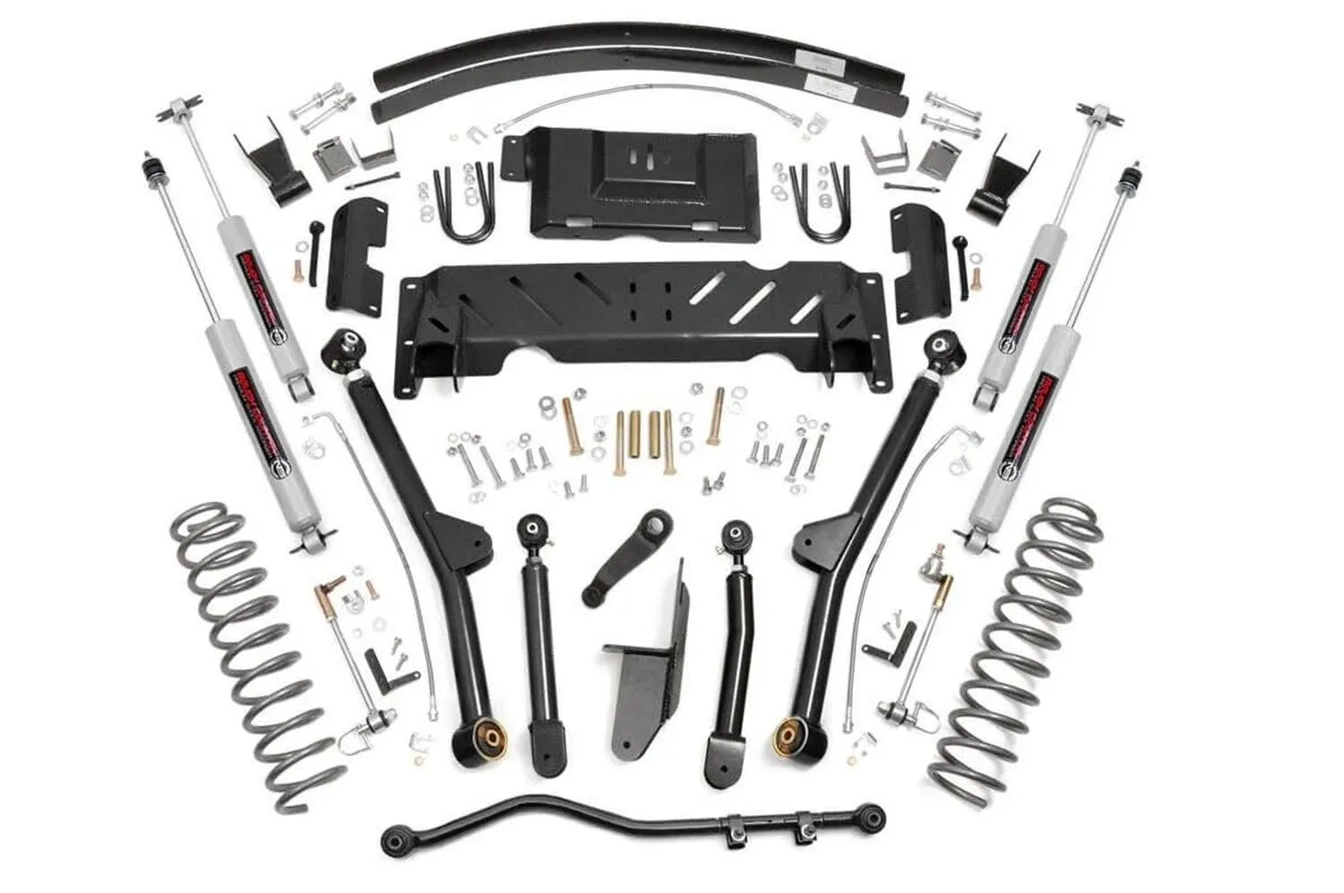 Rough Country 4.5in Jeep Long Arm Suspension Lift Kit (84-01 XJ Cherokee-2.5L/4 ...