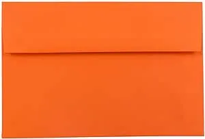 JAM PAPER A7 Colored Invitation Envelopes - 5 1/4 x 7 1/4 - Orange Recycled - 50/Pack