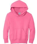 Port & Company PC90YH Youth Core Fleece Pullover Hooded Sweatshirt - Neon Pink - XS