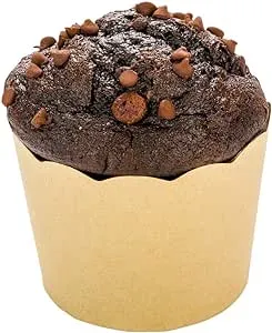 Panificio Premium 7 oz Kraft Paper Jumbo Baking Cup: Paper Baking Cups Perfect for Muffins, Cupcakes or Mini Snacks - Scalloped - Disposable and Recyclable - 200ct Box - Restaurantware