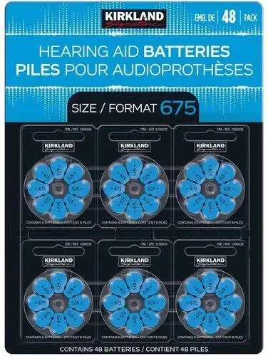 Kirkland Signature Hearing Aid Batteries Size 675 - 48 Pack